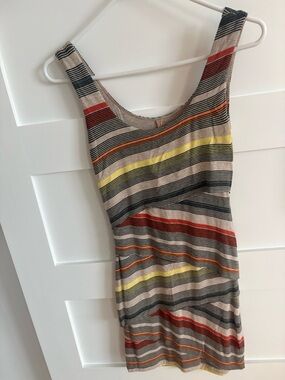 Striped Sleeveless Knit Bodycon Dress